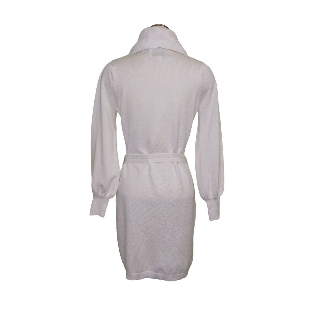 Sam Edelman White Cowl Neck Sweater Dress White Size Medium Chic Fall/Winter - Picture 7 of 15